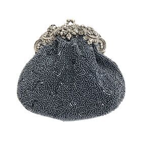 Inge Christopher Beaded Bag Black Silver